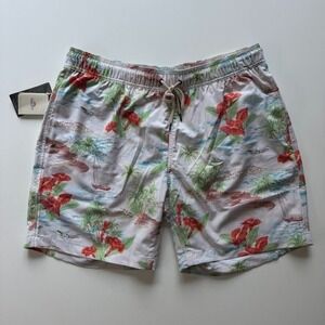 FAHERTY‎ Beacon 7" Swim Trunks Mens 2XL Swimwear Tropical Breeze Floral Island